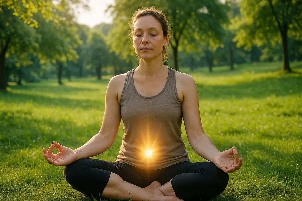 Yoga im Freien fördert ein gesundes Verdauungssystem.