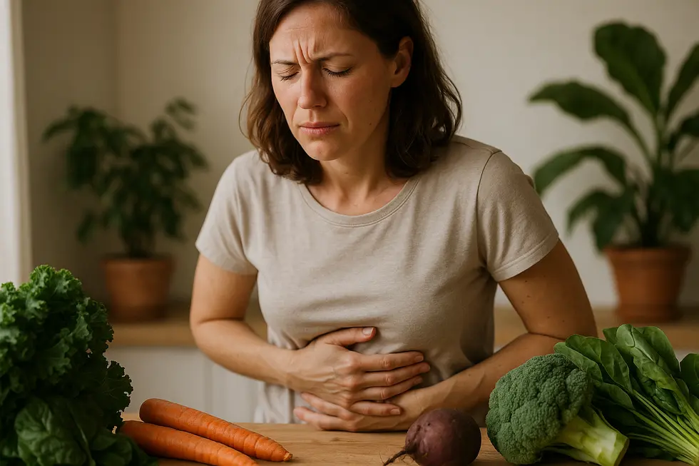 Häufige Symptome einer gestörten Darmgesundheit.