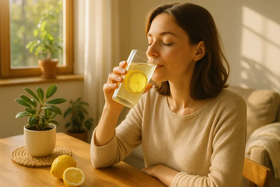 Starte Deinen Tag mit einem Glas Zitronenwasser.