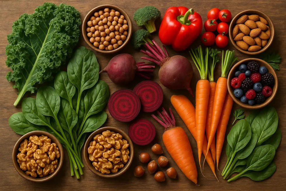 Vegane Lebensmittel für einen gesunden Darm.
