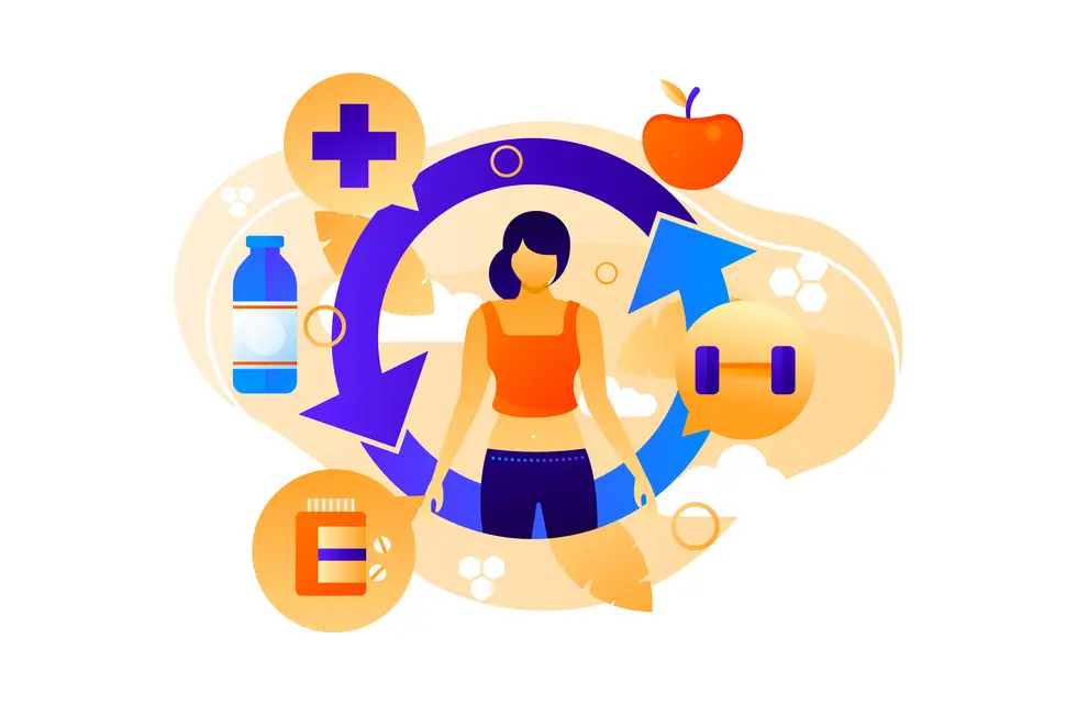 Illustration von Blutgefäßen mit Symbolen für Glukose und Insulin, die die Verbindung zwischen Insulinresistenz und der Gefäßgesundheit visuell darstellen. Die Darstellung verdeutlicht die Rolle von Blutgefäßen, Mitochondrien und hormoneller Balance im Kontext der Insulinresistenz und betont die Wichtigkeit einer ganzheitlichen Gesundheitsansatz.